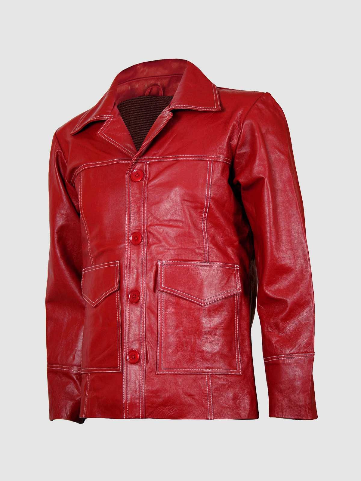 Barbermaskine Forkæl dig Seaport Men's Red Leather Coat | Leather Jacket Shop