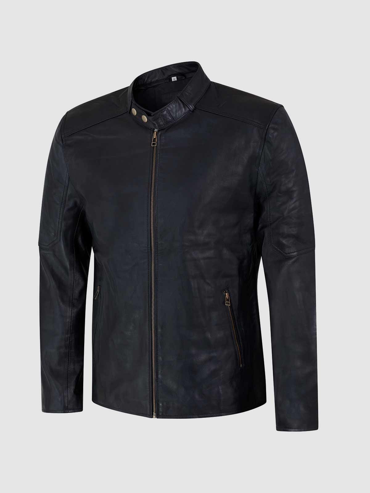 Men's Cafe Racer Sheep Leather Jacket Leather Jacket Shop