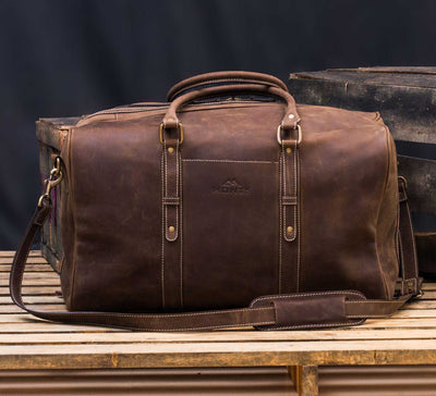 Brown Leather Overnight Bag