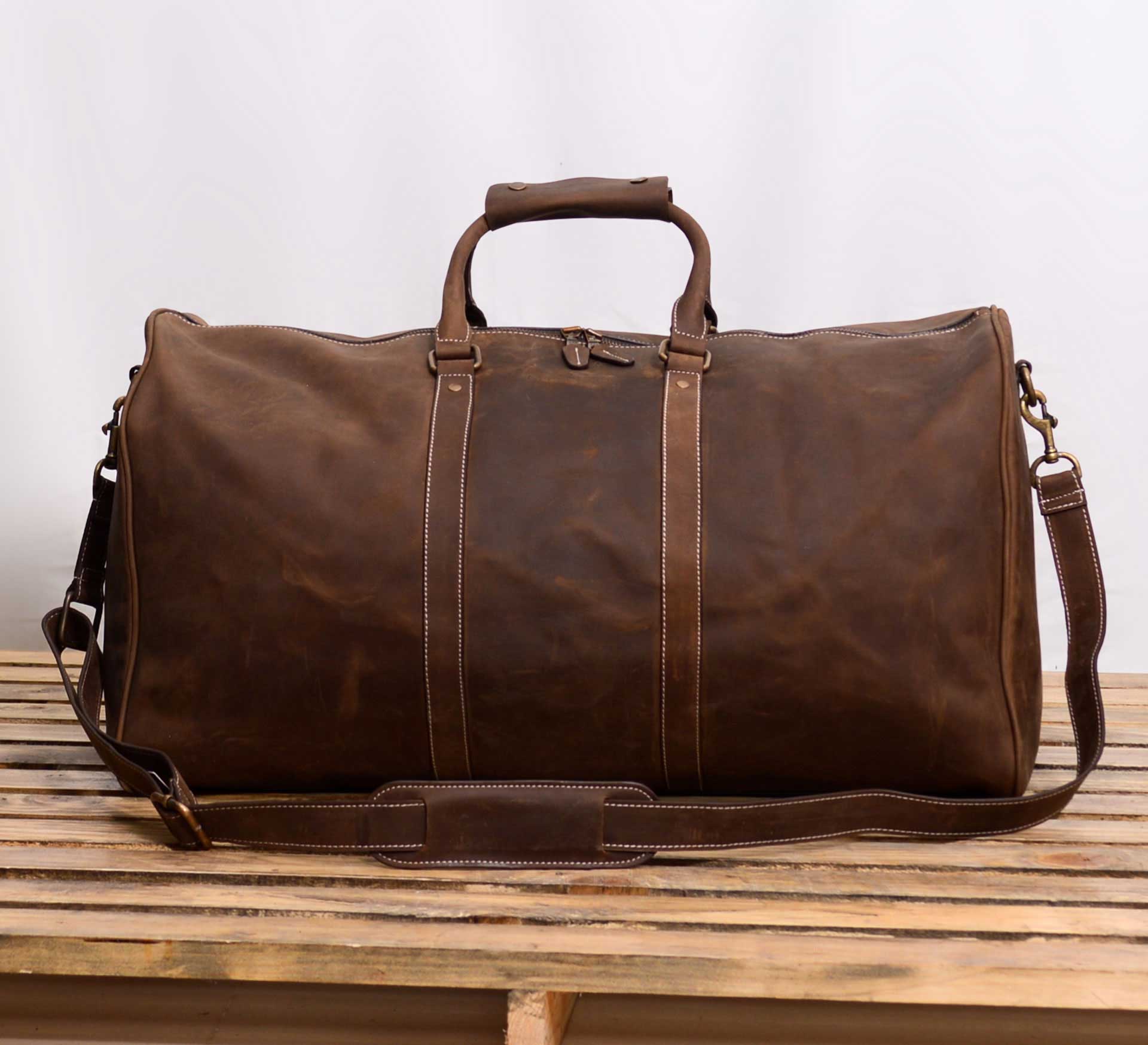 Extra Large Leather Duffle by MONT5 Leather Jacket Shop