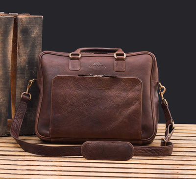 Vintage Brown Leather Satchel