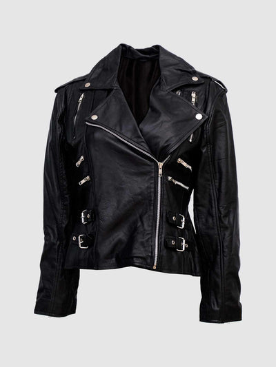 Black Biker Jacket for Women