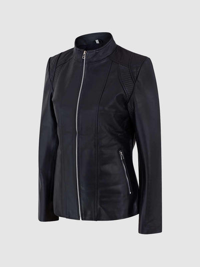 Women Black Sheep Leather Jacket