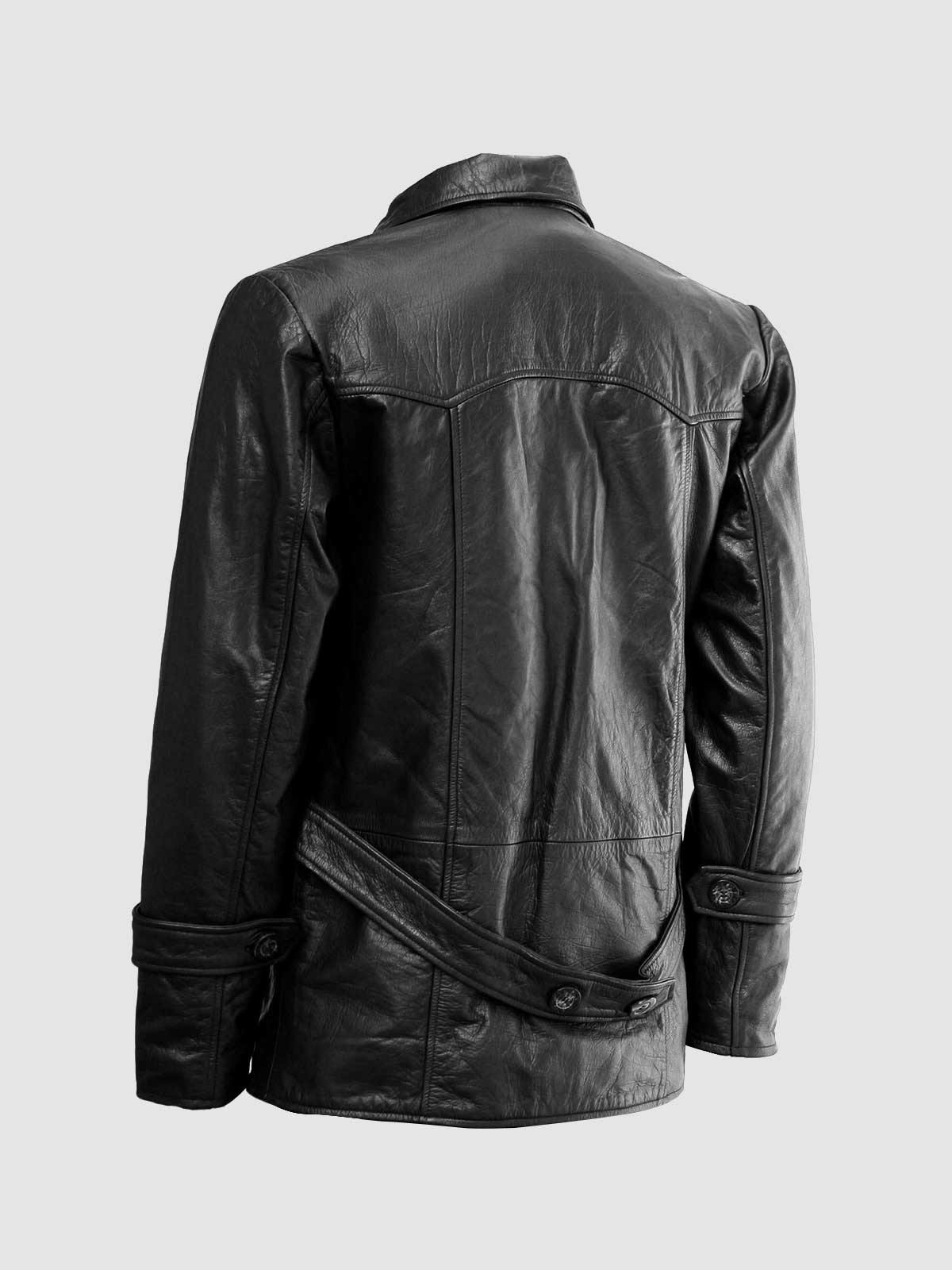 Black Reefer Leather Jacket Leather Jacket Shop - Main Image