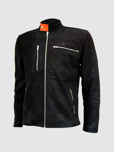 Classic Nubuck Black Men's Vintage Leather Jacket