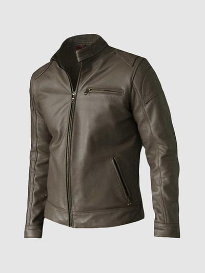 Men Unique Brown Leather Jacket