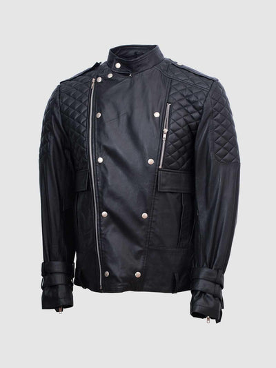 Fashionista Mens Leather Jacket in Black - Motociclo
