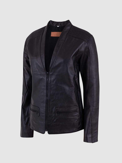 Ladies Soft Black Leather Jacket