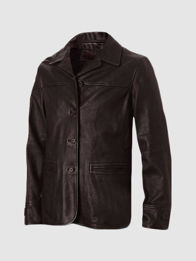 Men's Brown Leather Coat
