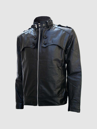 Menswear Black Cropped Leather Jacket