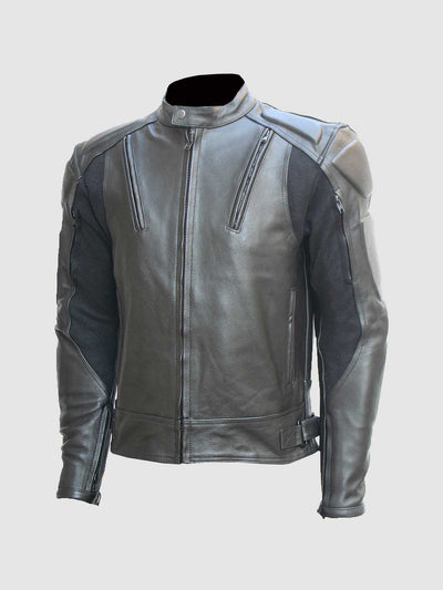 Protective Men’s Black Leather Motorcycle Jacket