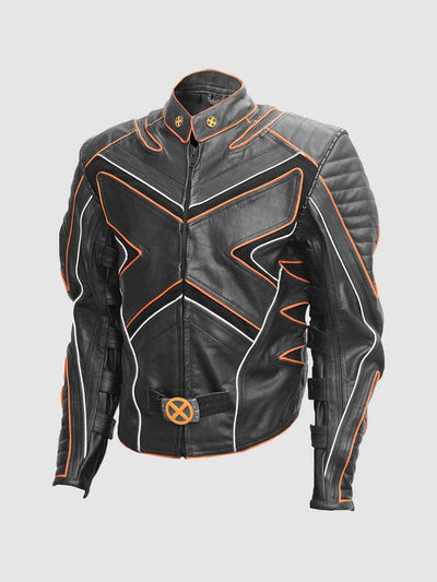 Size XS Black & Orange Leather Jacket
