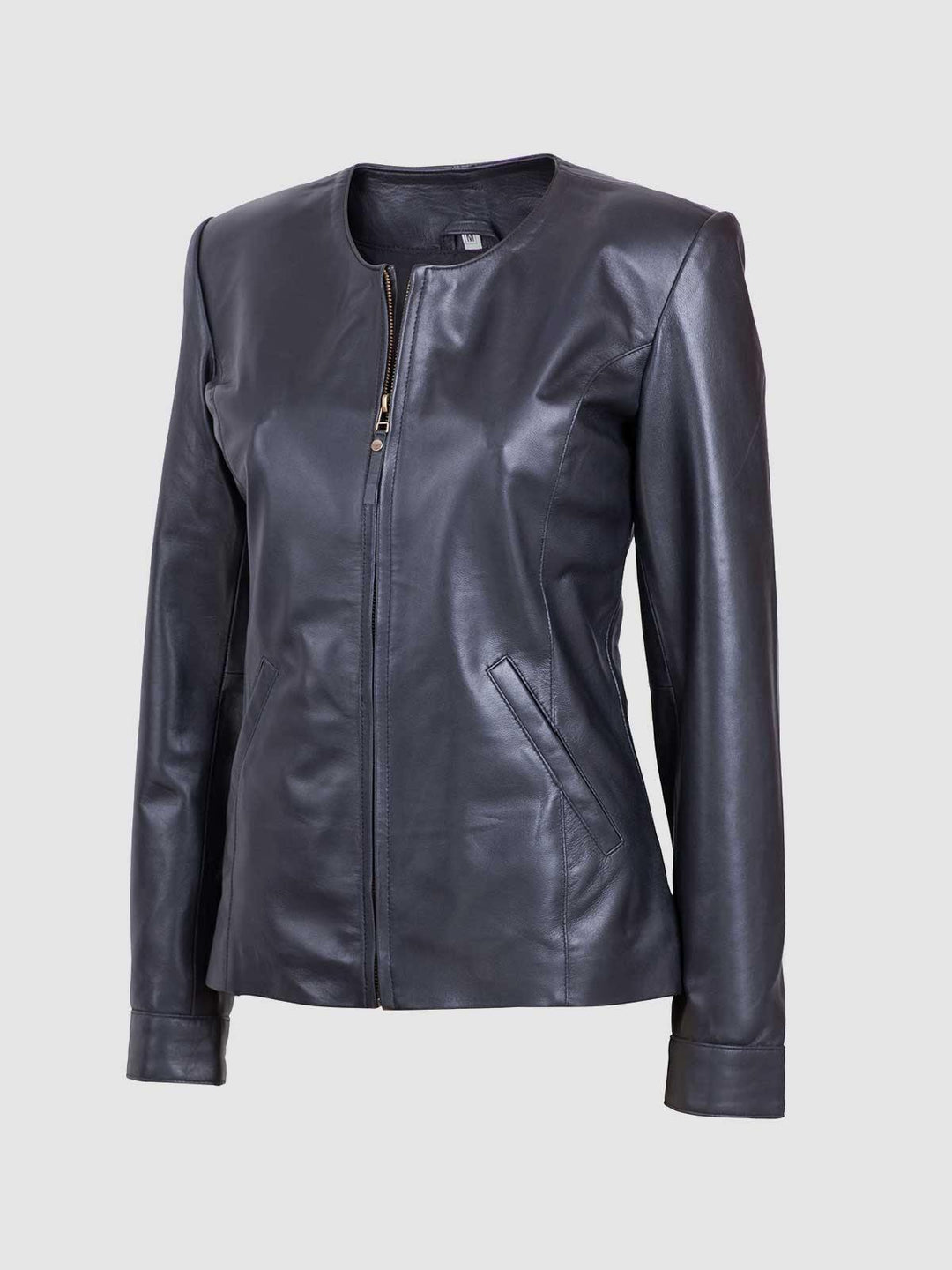 Designer Collarless Leather Jackets for Women - Up to 70% off