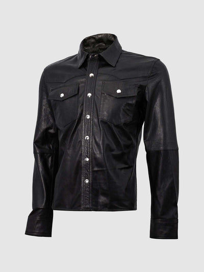 Summer Jacket - Leather Shirt in Black