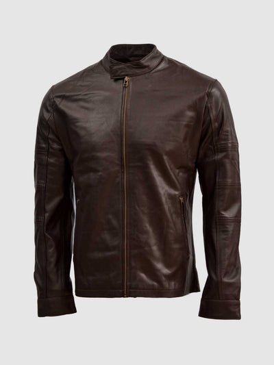 Men's Brown Sheep Leather Biker Jacket