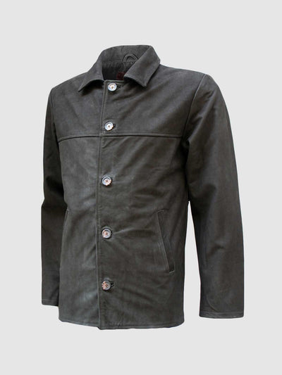 Classic Vintage Style Nubuck Men Leather Jacket