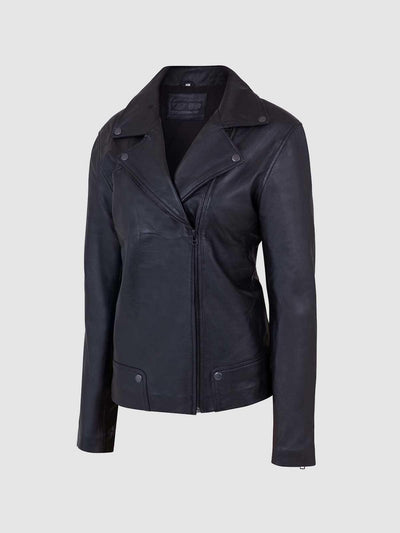 Women's Classic Black Leather Jacket