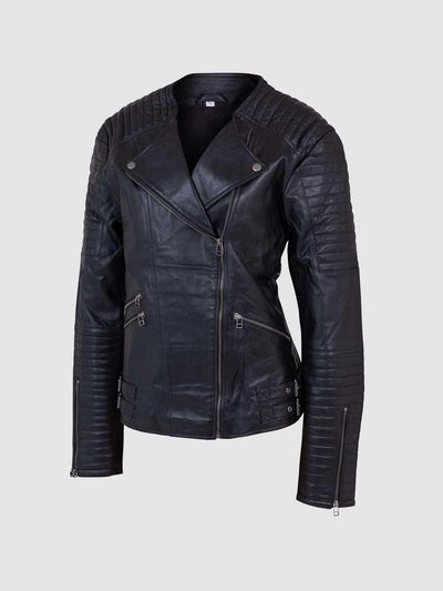 Women's Leather Quilted Jacket